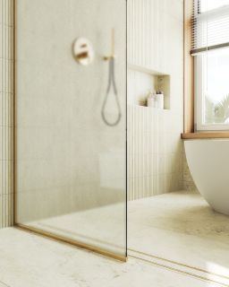 Душевая перегородка MaybahGlass MGD-700-3у 79см золото