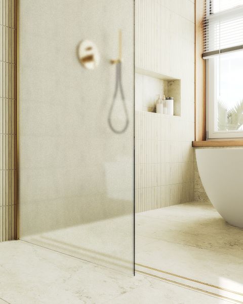 Душевая перегородка MaybahGlass MGD-700-3ш 79см золото