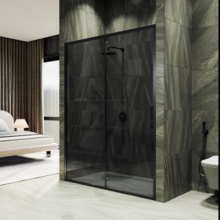 Душевая дверь MaybahGlass MGD-1284-6 120см чёрный/графит