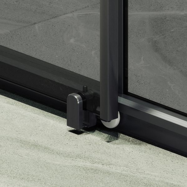 Душевая дверь MaybahGlass MGD-1285-6 150см чёрный/графит