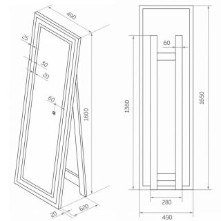 Зеркало Maretti Umbria UM1445175P19EL 49x165 см
