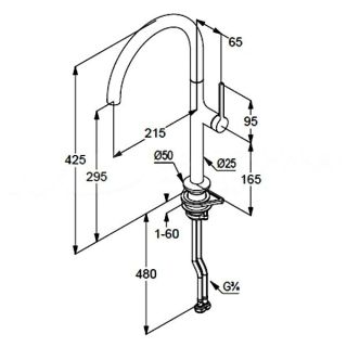 Смеситель для кухни Kludi Reef 50803N175 брашированная бронза