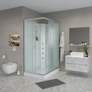 Душевая кабина Niagara NG-43285-14QBKG с гидромассажем 120x80см серебро/матовое