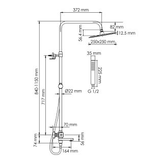 Душевой комплект WasserKRAFT A299.255.218.BM Thermo черный
