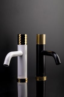 Смеситель для раковины Boheme Stick White diamond белый/золото 121-WG