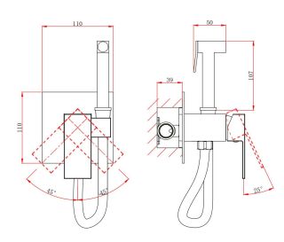 Гигиенический душ со смесителем DQ Bayern.Liszt DA1514507 матовое золото
