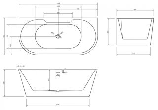 Акриловая ванна ABBER AB9296-1.5 150x80