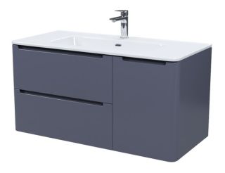 Подвесная тумба с раковиной IDDIS Edifice EDI10D0i95K 100см тёмно-серый