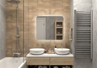 Зеркало с холодной подсветкой Art&Max Ravenna 80x70см AM-Rav-800-700-DS-F