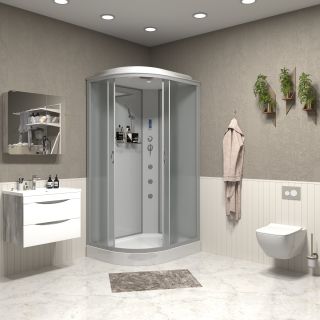 Душевая кабина Niagara NG-3312-14RF с гидромассажем 120x80см серебро/матовое