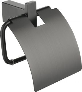 Настенный бумагодержатель с крышкой Grocenberg AC0029 (Графит)