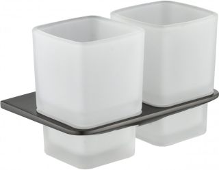 Настенный стакан двойной Grocenberg AC0056 (Графит)