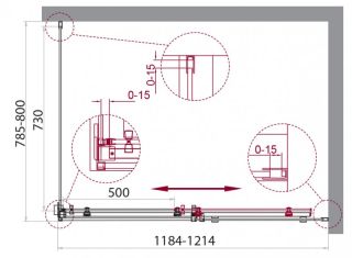 Душевой уголок BelBagno прямоугольный хром ACQUA-AH-1-120/80-C-Cr