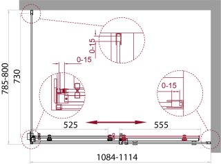 Душевой уголок BelBagno ACQUA-AH-1-110/80-C-Cr