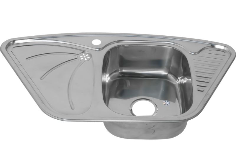 Мойка 9550А Melana 0,8/180 хром с сифоном (222 A t *7)