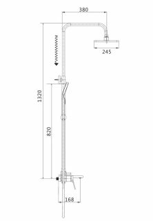 Душевая стойка Shevanik S8336T оружейная сталь