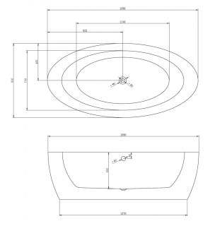 Акриловая ванна ABBER AB9206 185x91x58