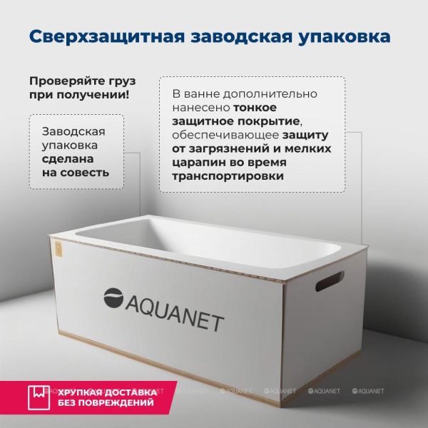 Акриловая ванна Aquanet Bright 233143 180x80 см с каркасом