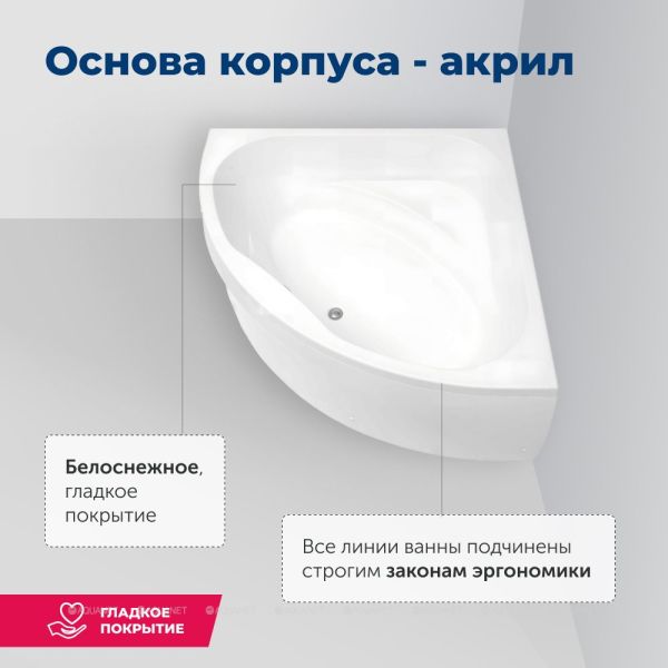 Акриловая ванна Aquanet Vista 254389 150 см с каркасом