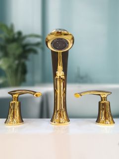 Смеситель на борт ванны с душем AltroBagno Beatrice 020103 Or золото