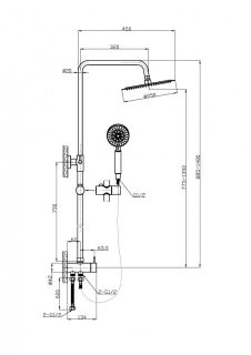 Душевая стойка BelBagno Ancona без смесителя, с двумя гибкими шлангами, хром ANCONA-DOC2FD-CRM