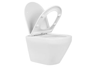 Унитаз подвесной Aquatek Лея AQ1199T-00 безободковый смыв торнадо с сиденьем Soft Close белый
