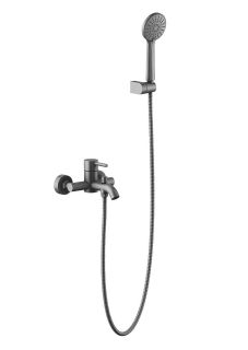 Смеситель для ванны с душевым набором Aquatek Европа AQ1349BGM шлифованный чёрный хром