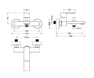 Комплект для ванны Aquatek Лира AQ1430CR 3 в 1 AQ1410CR+AQ1440CR+AQ2018CR хром