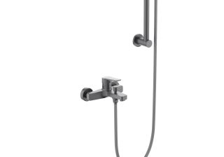 Смеситель для ванны с душевым набором Aquatek Лугано AQ1748BGM оружейная сталь