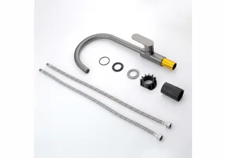 Смеситель для кухни Aquatek Альфа AQ1982BGM оружейная сталь