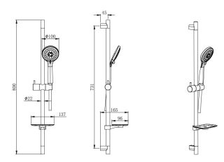Душевой комплект Aquatek Вега AQ1075MB чёрный матовый