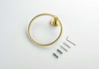 Полотенцедержатель кольцо Aquatek Европа AQ4112BG шлифованное золото