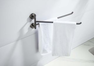 Полотенцедержатель двойной Aquatek Бетта AQ4613BGM оружейная сталь