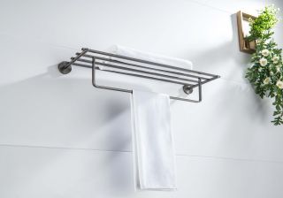 Полка для полотенец Aquatek Бетта AQ4615BGM оружейная сталь