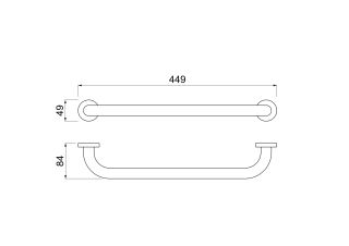 Поручень Aquatek AQ4995BGM 45 см оружейная сталь