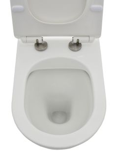 Приставной унитаз AQUAme AQM3001 с крышкой-сиденьем белый глянцевый