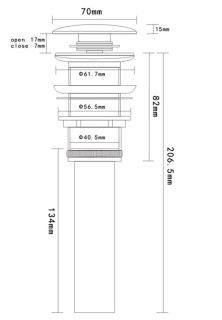 Донный клапан для раковины AQUAme AQM7001-1 с переливом хром