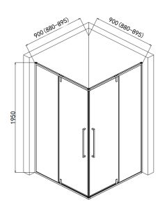 Душевой уголок AQUAme AQM7102 90x90см хром