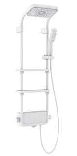 Душевая стойка AQUAme AQM8003W с термостатом белый матовый