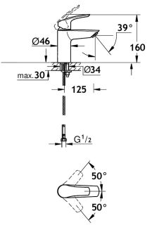 Смеситель для раковины AQUAme Prato AQMP6120 хром