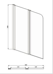 Шторка на ванну Aquatek AQ DEL SBA 10015CH 100см хром