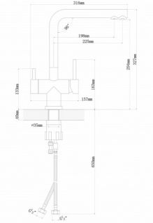 Смеситель для кухни Florentina Арес с подключением под фильтр чёрный