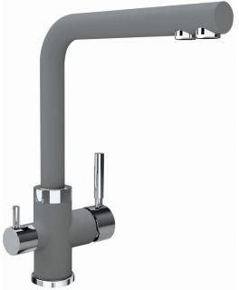 Смеситель для кухни Florentina Арес с подключением под фильтр серый шёлк