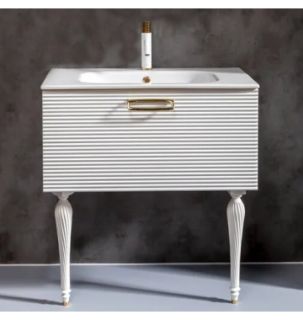 Тумба под раковину Armadi Art Vallessi Avangarde Linea 100см белый/хром 842-100-WCR