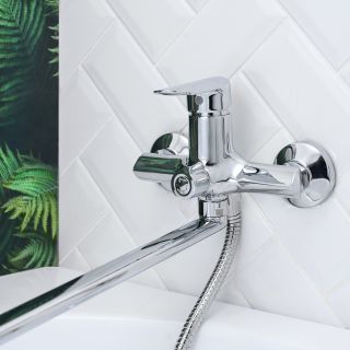 Смеситель для ванны с душем BOOU B8274-18F хром