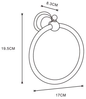 Полотенцедержатель Azario ELVIA AZ-91111G кольцо, золото