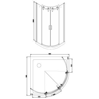 Душевое ограждение Azario OTTAWA AZ-NKE2142 900