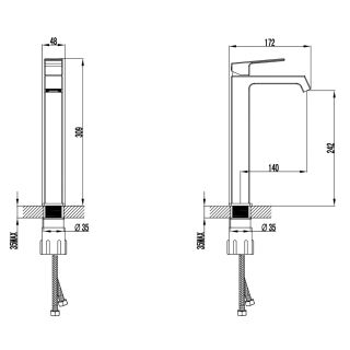 Смеситель для раковины-чаши Azario EXQUISITE AZ-VSM168R40C