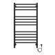 Полотенцесушитель электрический AZARIO ANCONA AZ71850B 500/1000 квадрат, 12 секций, диммер справа, черный