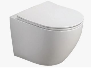 Унитаз подвесной Azario Grado AZ-0046 SP безободковый в комплекте с сидением микролифт, белый 490х370х370